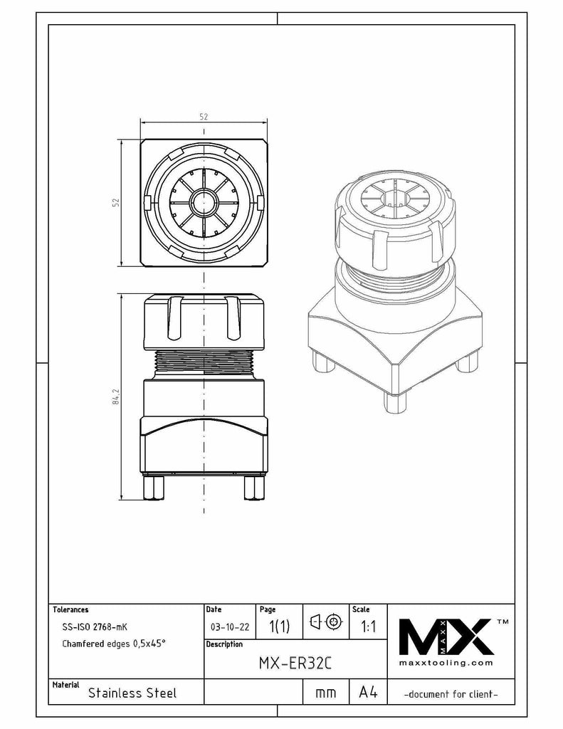 Maxx-ER (Erowa) ER32 Collet Chuck ER-008566